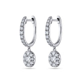 Brilliant Cut Halo Hoop Diamond Earrings - Dracakis Jewellers